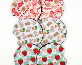 Sous-bocks girly en voiture : sous-verres porte-gobelets en néoprène, lot de 2