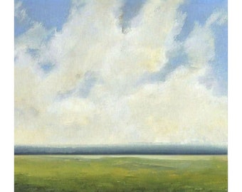 Original Large Oil Painting CUSTOM Modern Abstract Sky Cloud Field LANDSCAPE Art