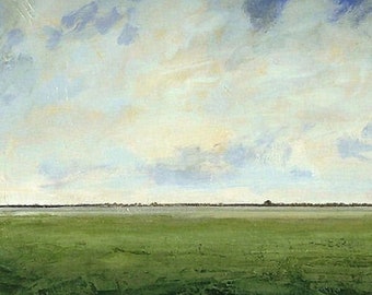 Landscape Oil Painting CUSTOM Modern Abstract Sky Cloud Field Art