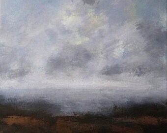 Oil Painting Original Modern Abstract Landscape Sky Cloud Field Art