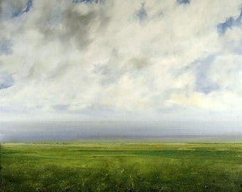 Landscape Oil Painting CUSTOM Modern Abstract Sky Cloud Field
