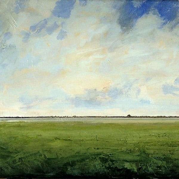 Landscape Oil Painting CUSTOM Modern Abstract Sky Cloud Field | Etsy