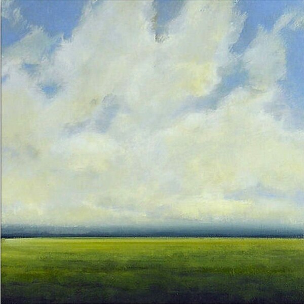 Original Oil Painting CUSTOM Modern Abstract Sky Cloud Field LANDSCAPE ART by J Shears