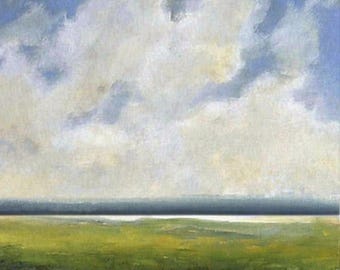 Original Large Oil Painting CUSTOM Modern Abstract Sky Cloud Field LANDSCAPE Art