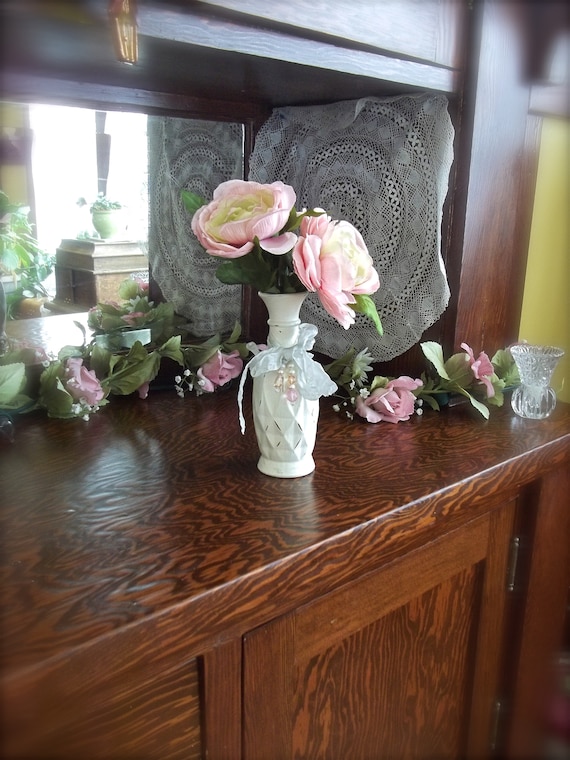Painted Vase Painted Glass Vase Cottage Vase Hand Painted Etsy