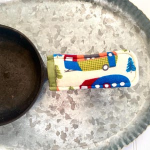 ヴィンテージキャンピングカーギフト、鋳鉄製ハンドルカバー、キャンピングカーキッチン、ポットハンドルカバー、テントキャンプ、ヴィンテージキャンピングカー、湖畔キャビンキッチン、鋳鉄製