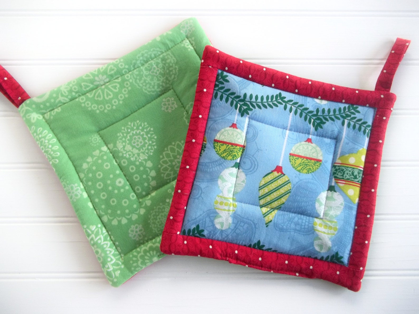 Christmas Potholders Christmas Kitchen Linens Baking Etsy