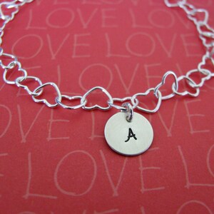 heart charm bracelet with personalized initial charms 画像 2