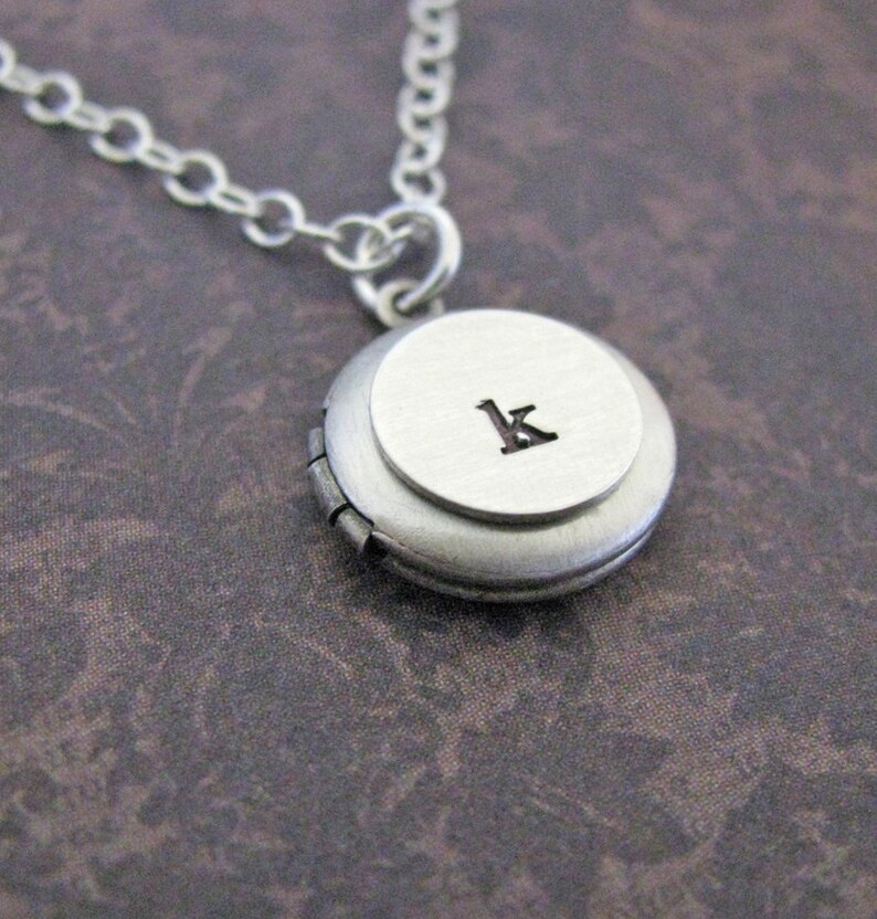 Mini Monogram Locket Necklace With Heart Inside Etsy