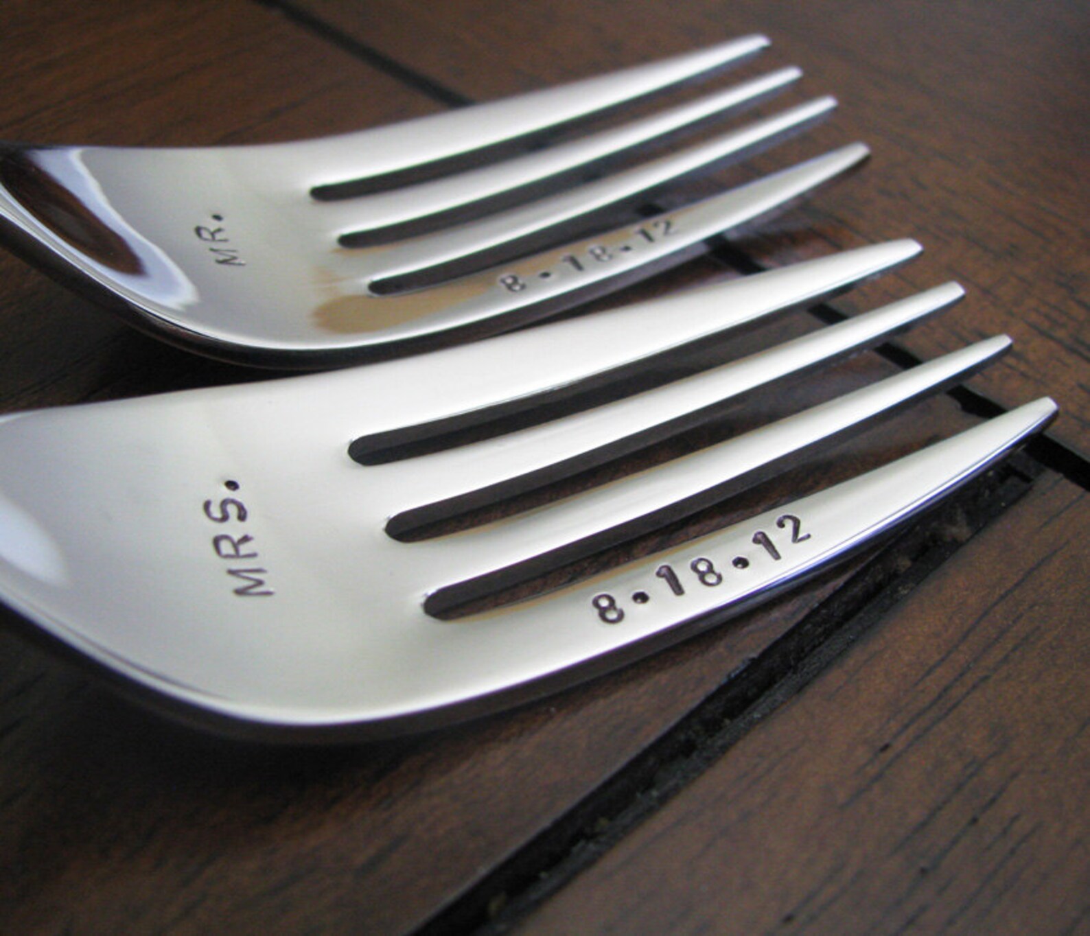 Custom Wedding Cake Fork Set With Date on the Fork Tine Etsy