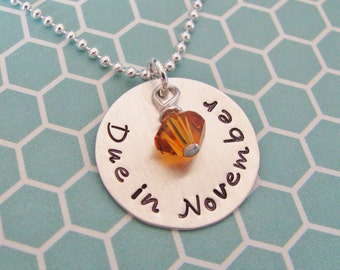 custom due date necklace