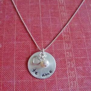 sterling silver te amo necklace image 2