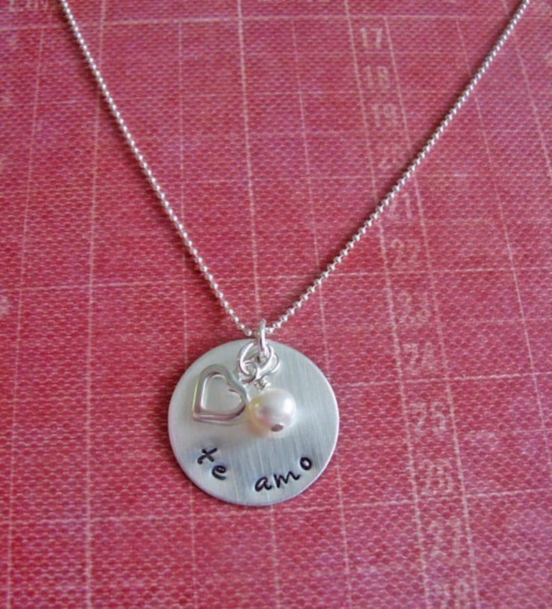 sterling silver te amo necklace image 2