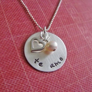 sterling silver te amo necklace image 1