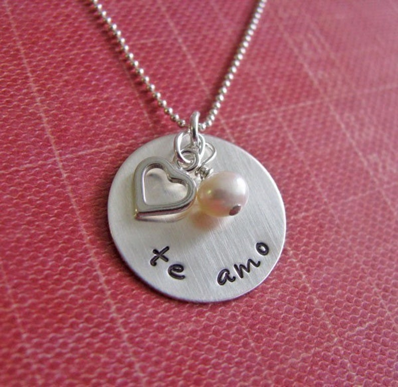 sterling silver te amo necklace image 1