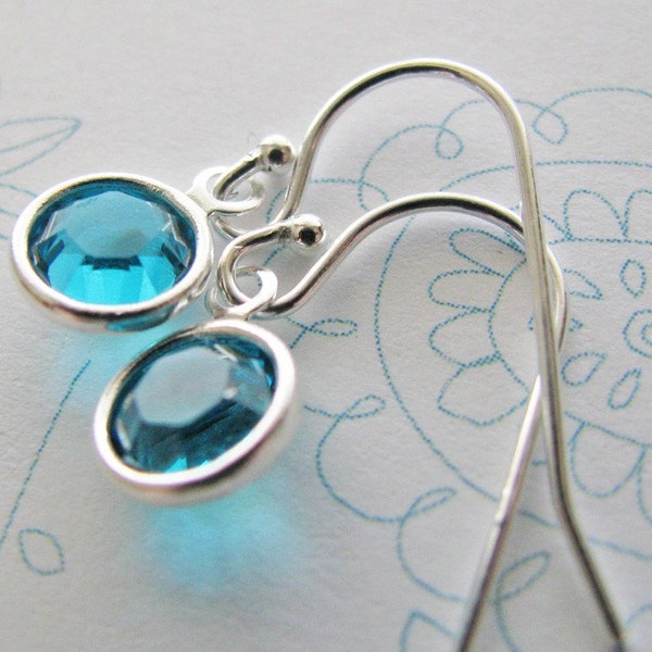 birthstone drop earrings