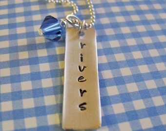 personalized bar necklace with birthstone