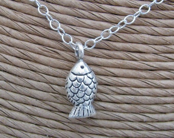 sterling silver fish necklace