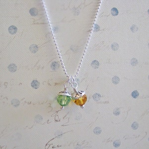 personalized sterling capped birthstone necklace image 3