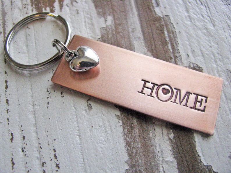 home is where the heart is copper key chain image 1