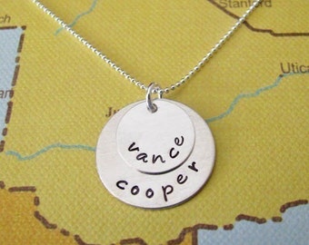 custom double layer name necklace