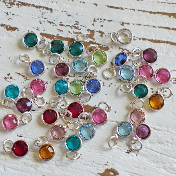 channel set birthstone charm