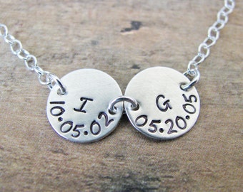 personalized double initial necklace