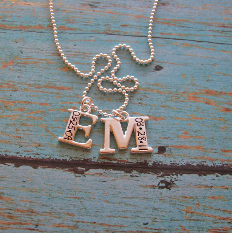 Personalized double initial necklace Etsy