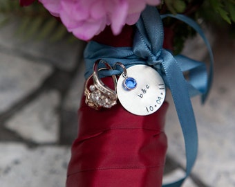 custom bouquet charm - personalize with names, initials, date