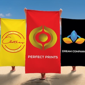Custom LOGO and Text Beach Towel Personalized Baseball Basketball Football Sports Team Club School Company Business LOGO Beach Towel Gift