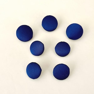 Vintage Navy Blue Fabric Covered Button Set: Blazer, Suit, Coat Buttons