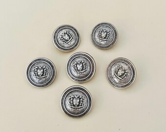 Lot De 14 Boutons Vintage En Corne Grise - Diamètre 15 Mm - Pour La Création Ou La Restauration