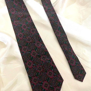 Vintage Pancaldi Silk Tie | Italian Luxury Necktie | Retro Mens Accessory | Geometric 90s Silk Tie | Collector’s Vintage Tie