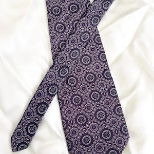 Vintage Carven Silk Tie: 1980s Geometric Necktie, Made in France