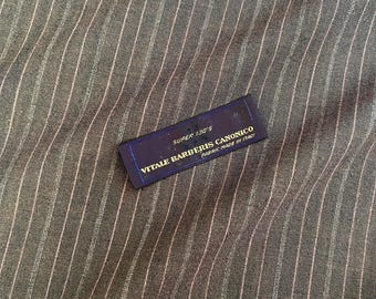 Vitale Barberis Canonico Wool Fabric: Brown Pinstripe Italian Suiting