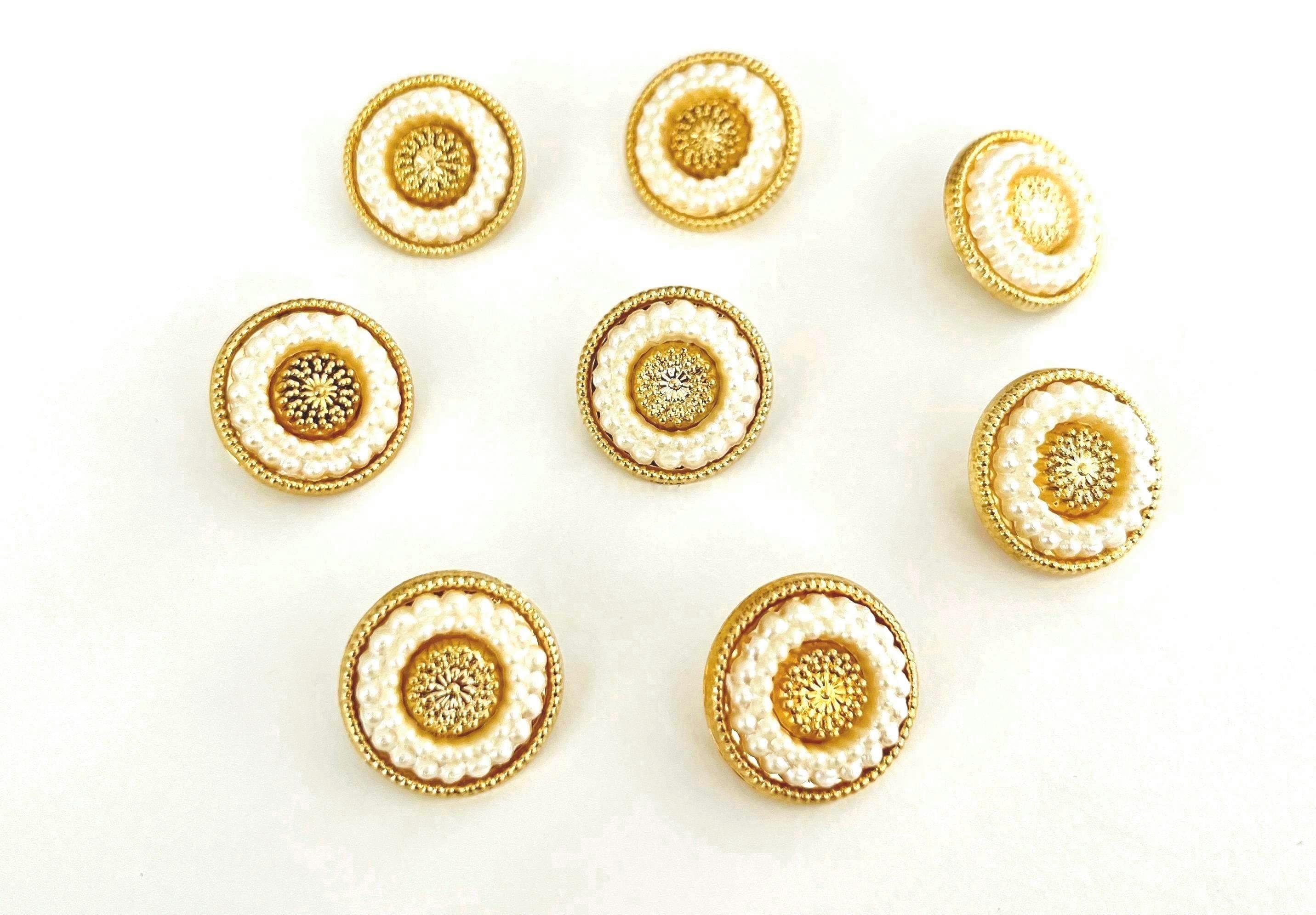Lot De 8 Boutons Ronds En Nacre - Diamètre 17mm - Boutons Plats 2 Trous - Neufs - Origine France
