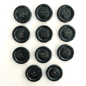 Vintage Gray Marbled Buttons • 20mm 4-Hole 11 Pcs Set • Blazer Sleeve Sewing Craft • High Quality Smooth Finish • Classic Tailoring Lot