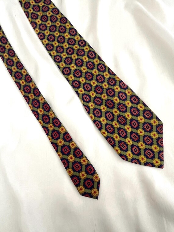 Cravate Bolgheri en soie vintage • Cravate rétro italienne • Motif