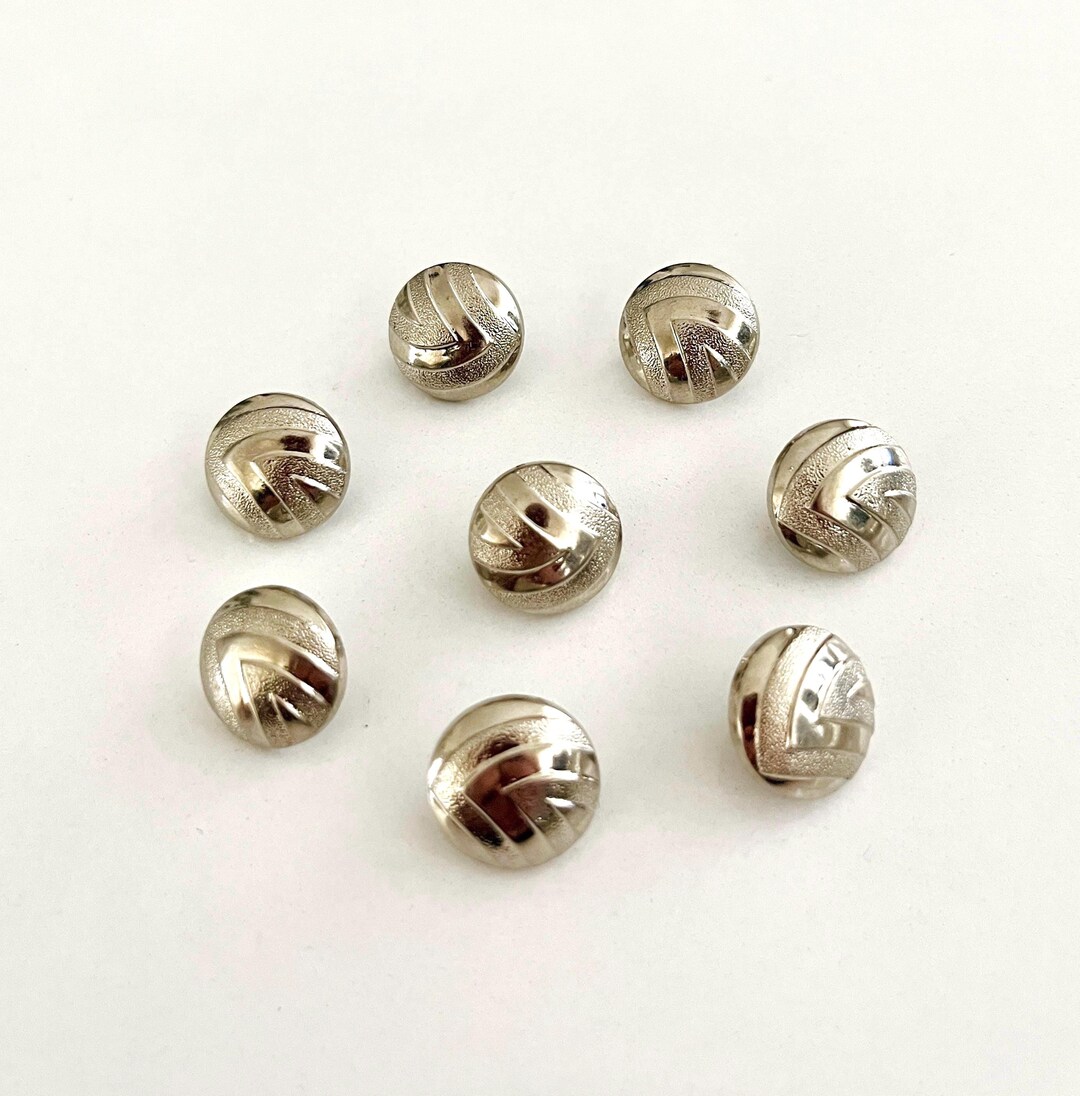 Vintage Silver Chevron Buttons: Retro Blazer Buttons, Set of 8 - Etsy