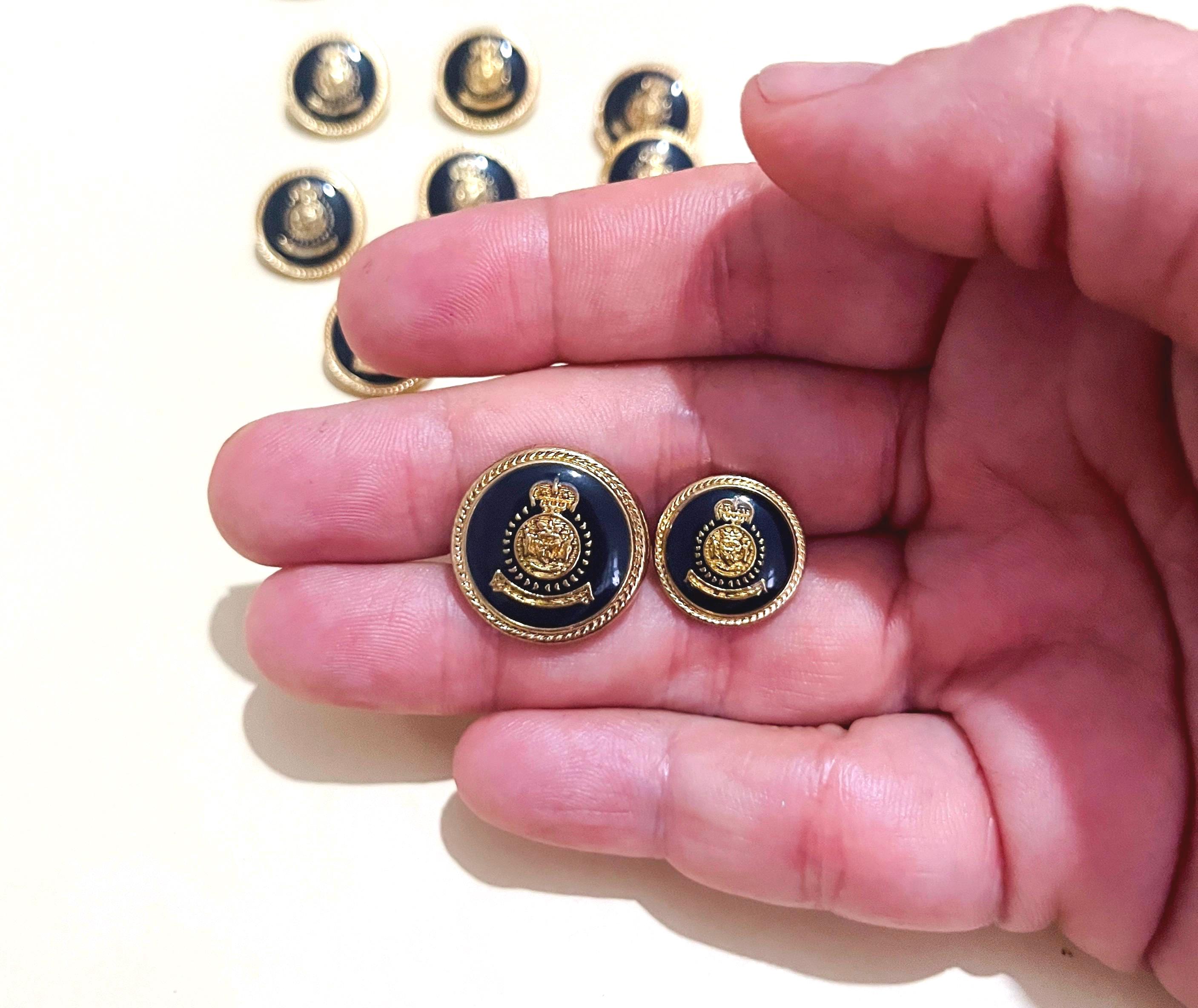 Royal Military Crest Blazer Button Set, Gold & Black, 11 Pcs - Etsy