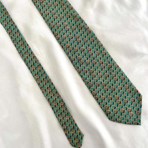 Vintage Christian Dior Silk Tie: Blue Geometric Necktie, Made in France