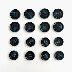 Blue Marbled Resin Buttons: 16 Pcs - Blazer, Suit, or Coat Set