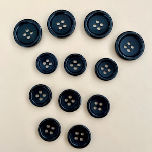 Vintage Black Button Set - 3 Sets for Suits, Blazers, and Jackets - High-Quality, Durable