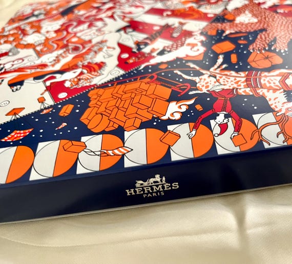 Authentic Vintage Hermès Square Gift Box – Colorful Collectible