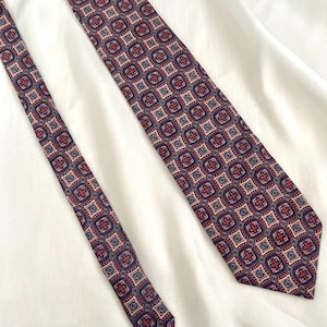 Vintage Carven Silk Tie: Geometric French Designer Necktie, 1970s