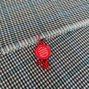 Worsted Wool Plaid Fabric • 1.3 yds Length • Made in England • Vintage Suiting Material