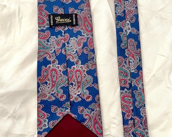 Gucci Vintage Silk Paisley Tie • Italian Designer Tie • Soft Pastel Tie • Collector’s Tie • Luxury Men’s Accessory • Recently Reduced!