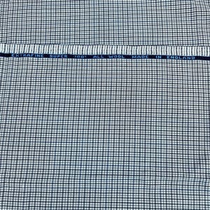 Super 100s All Wool Plaid Fabric – Made in England – Tailoring Cloth by Yard – Classic Blue Check Wool