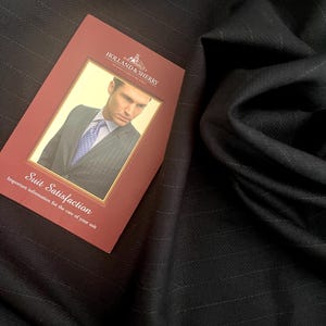 Holland & Sherry Wollstoff: Kreidefarben-gestreift (weiß)