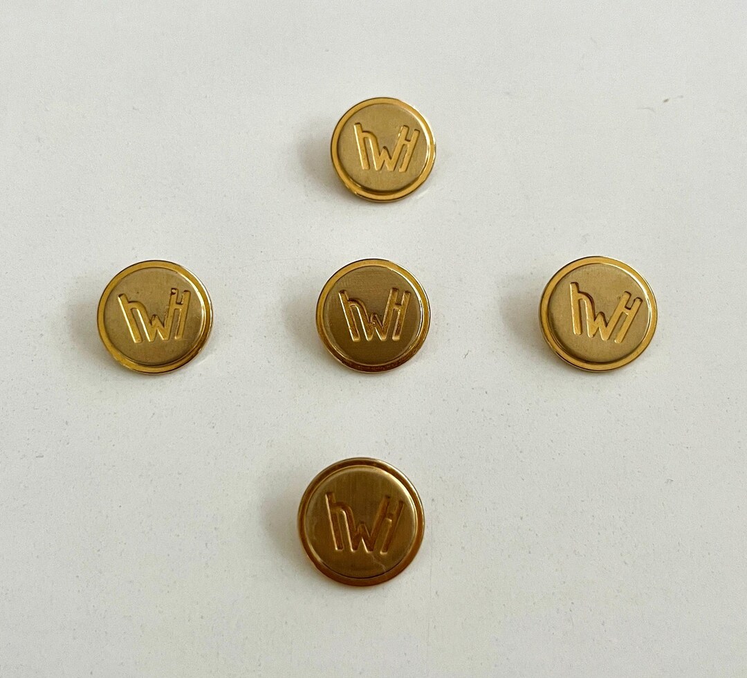 Utility Gold Buttons Vintage Gold Tone Metal Buttons: Set of 5, 21 Mm / 0.83 In - Etsy